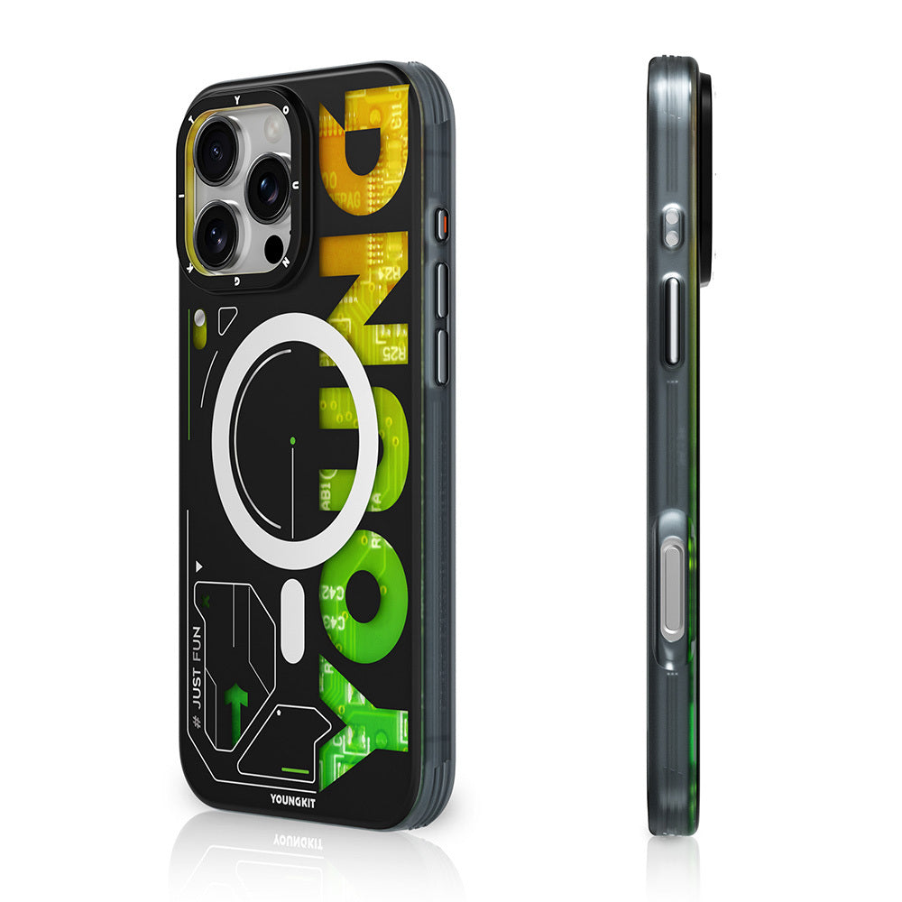 iPhone 16 Pro Max Kılıf M-safe Şarj Özellikli Airbagli Çift Katmanlı Youngkit Future Serisi Kılıf