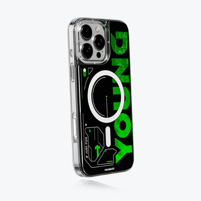 Apple iPhone 16 Pro Max Kılıf Magsafe Şarj Özellikli Airbagli Çift Katmanlı Youngkit Future Streamer Serisi Kapak Kırmızı