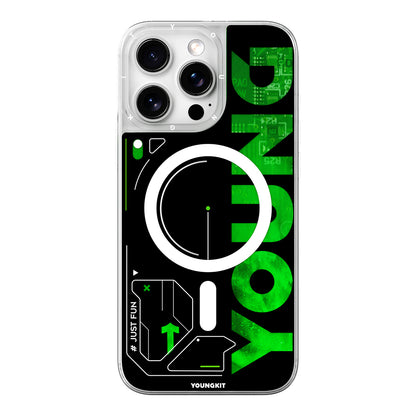 iPhone 16 Pro Max Kılıf M-safe Şarj Özellikli Airbagli Çift Katmanlı Youngkit Future Streamer Serisi Kılıf