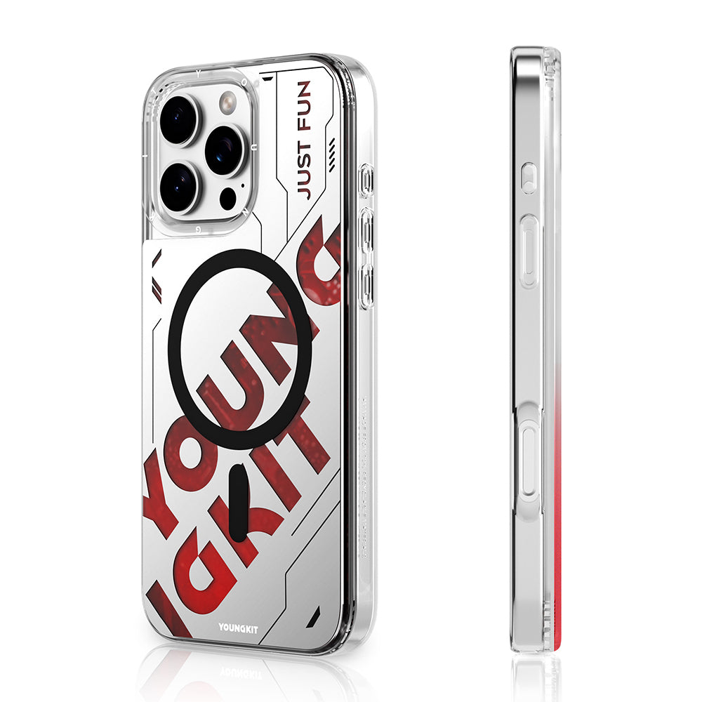 iPhone 16 Pro Max Kılıf M-safe Şarj Özellikli Airbagli Çift Katmanlı Youngkit Future Streamer Serisi Kılıf