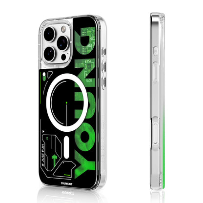 iPhone 16 Pro Max Kılıf M-safe Şarj Özellikli Airbagli Çift Katmanlı Youngkit Future Streamer Serisi Kılıf