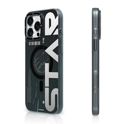 iPhone 16 Pro Max Kılıf M-safe Şarj Özellikli Airbagli Hologram Tasarımlı Youngkit Interstellar Serisi Kılıf