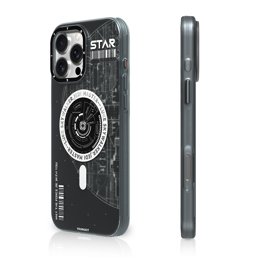 iPhone 16 Pro Max Kılıf M-safe Şarj Özellikli Airbagli Hologram Tasarımlı Youngkit Interstellar Serisi Kılıf
