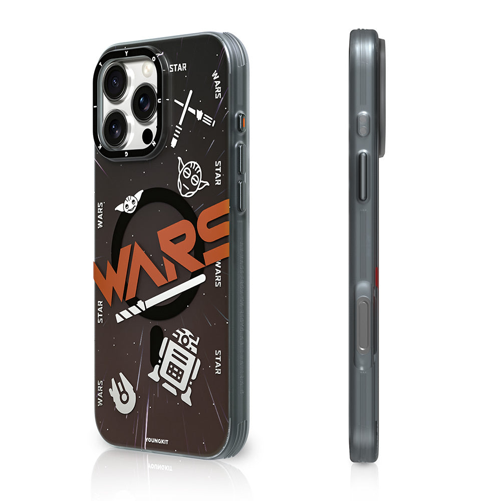 iPhone 16 Pro Max Kılıf M-safe Şarj Özellikli Airbagli Hologram Tasarımlı Youngkit Interstellar Serisi Kılıf