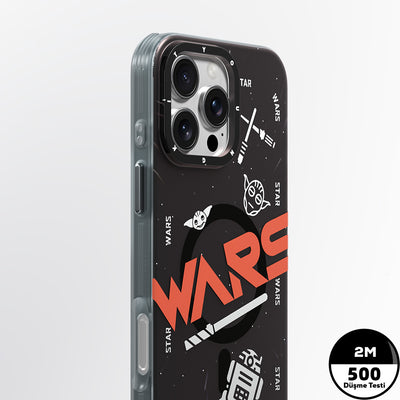 Apple iPhone 16 Pro Max Kılıf Magsafe Şarj Özellikli Airbagli Hologram Tasarımlı Youngkit Interstellar Serisi Kapak Füme