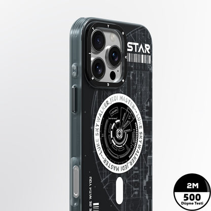 iPhone 16 Pro Max Kılıf M-safe Şarj Özellikli Airbagli Hologram Tasarımlı Youngkit Interstellar Serisi Kılıf