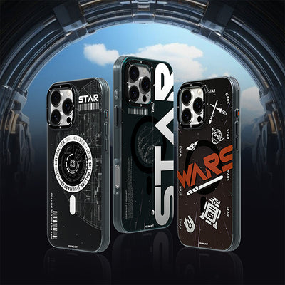 Apple iPhone 16 Pro Max Kılıf Magsafe Şarj Özellikli Airbagli Hologram Tasarımlı Youngkit Interstellar Serisi Kapak Füme
