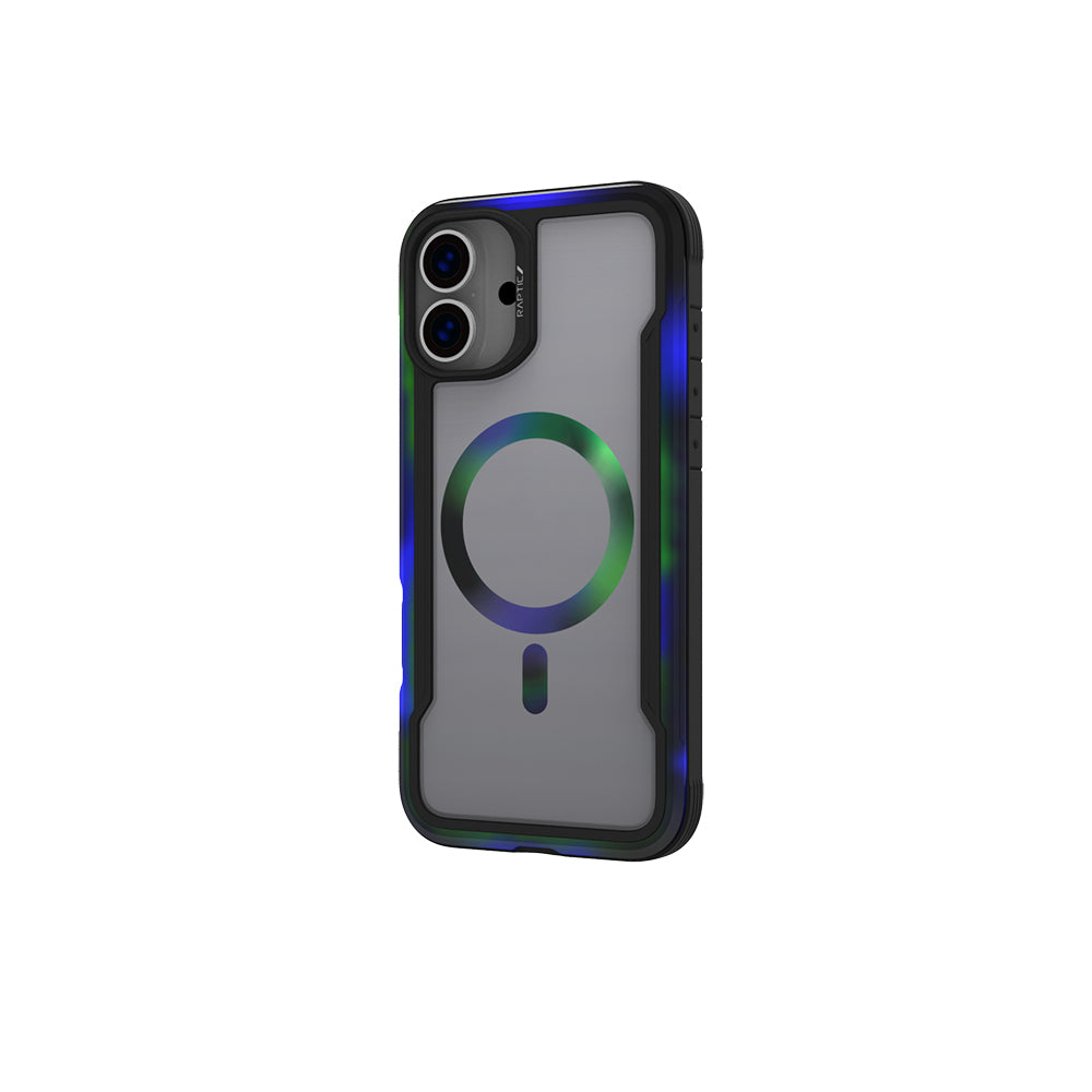Apple iPhone 16 Pro Max Kılıf Magsafe Şarj Özellikli Airbagli Raptic Shield 2.0 Serisi Şeffaf Arka Yüzey Kapak Turkuaz