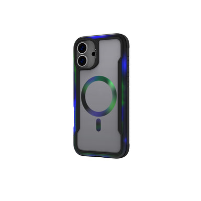 Apple iPhone 16 Pro Max Kılıf Magsafe Şarj Özellikli Airbagli Raptic Shield 2.0 Serisi Şeffaf Arka Yüzey Kapak Turkuaz