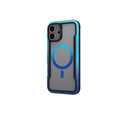Apple iPhone 16 Pro Max Kılıf Magsafe Şarj Özellikli Airbagli Raptic Shield 2.0 Serisi Şeffaf Arka Yüzey Kapak Turkuaz
