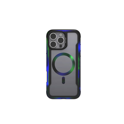 Apple iPhone 16 Pro Max Kılıf Magsafe Şarj Özellikli Airbagli Raptic Shield 2.0 Serisi Şeffaf Arka Yüzey Kapak Turkuaz