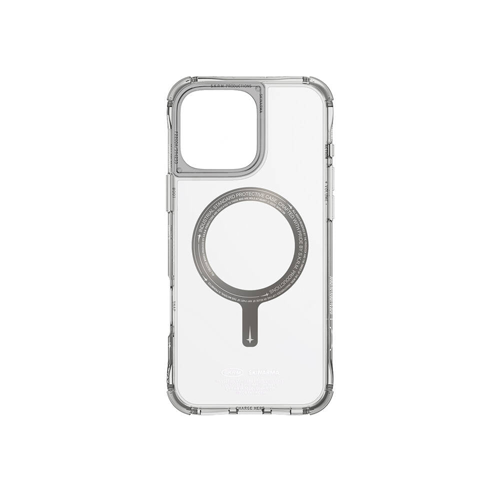 Apple iPhone 16 Pro Max Kılıf Magsafe Şarj Özellikli Airbagli Şeffaf SkinArma Saido Prime Kapak Gold