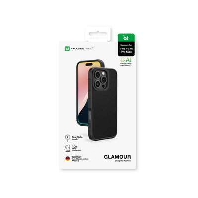 Apple iPhone 16 Pro Max Kılıf Magsafe Şarj Özellikli Amazingthing Glamour Serisi Kapak Siyah