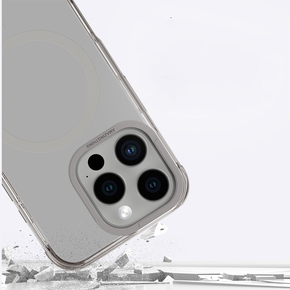 Apple iPhone 16 Pro Max Kılıf Magsafe Şarj Özellikli Amazingthing Omni Serisi Kapak Gri