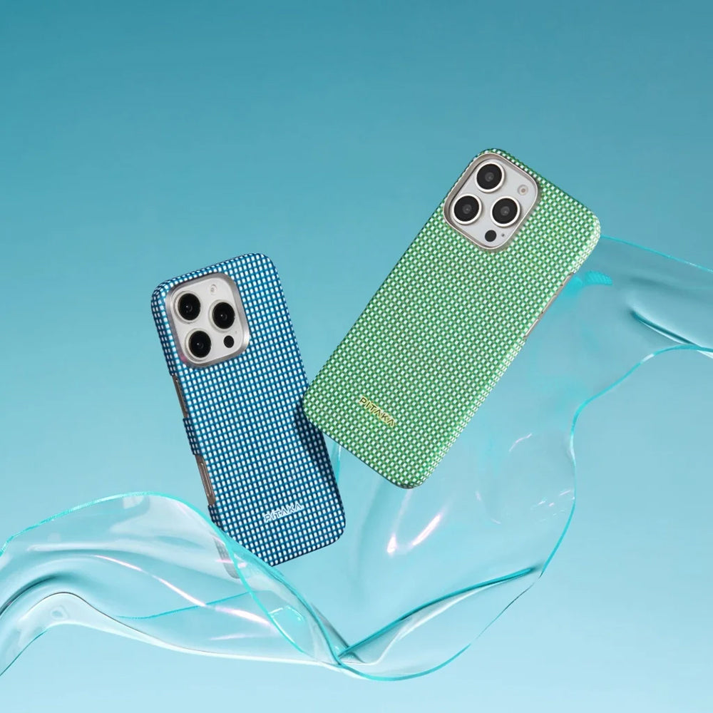 iPhone 16 Pro Max Kılıf M-safe Şarj Özellikli Aramid Fiber Pitaka Ultra-Slim Classic Serisi Ocean Blue Kılıf