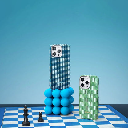 iPhone 16 Pro Max Kılıf M-safe Şarj Özellikli Aramid Fiber Pitaka Ultra-Slim Classic Serisi Ocean Blue Kılıf