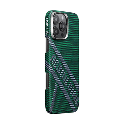 Apple iPhone 16 Pro Max Kılıf M-safe Şarj Özellikli Aramid Fiber Re-TROS Tasarımlı Pitaka Tactile Woven Rebuilding Serisi Kapak Siyah