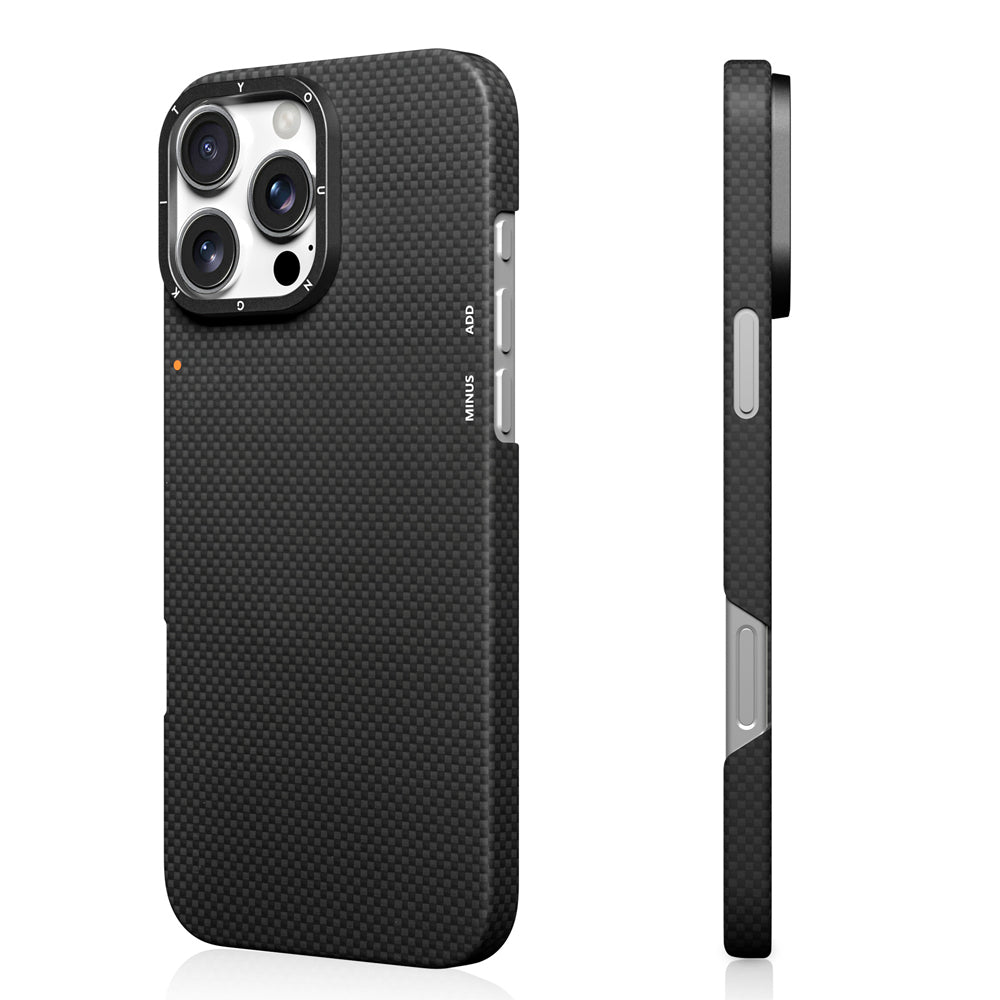 Apple iPhone 16 Pro Max Kılıf Magsafe Şarj Özellikli Aramid Fiber Youngkit 1500D Kevlar Extreme Wing Serisi Kapak Siyah