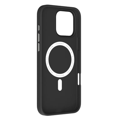 Apple iPhone 16 Pro Max Kılıf Magsafe Şarj Özellikli Basit Mat Deri Desenli Youngkit Tech Fashion Serisi Kapak Siyah