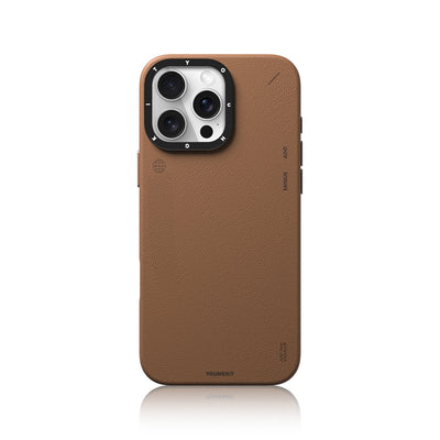 Apple iPhone 16 Pro Max Kılıf Magsafe Şarj Özellikli Basit Mat Deri Desenli Youngkit Tech Fashion Serisi Kapak Siyah