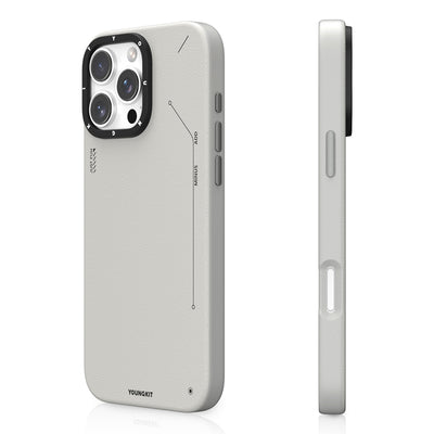 Apple iPhone 16 Pro Max Kılıf Magsafe Şarj Özellikli Basit Mat Deri Desenli Youngkit Tech Fashion Serisi Kapak Siyah