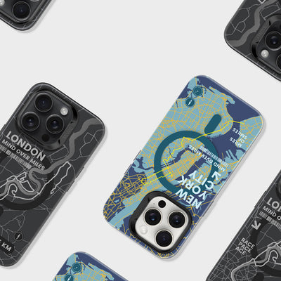 Apple iPhone 16 Pro Max Kılıf Magsafe Şarj Özellikli Benks City Serisi Kapak Mavi
