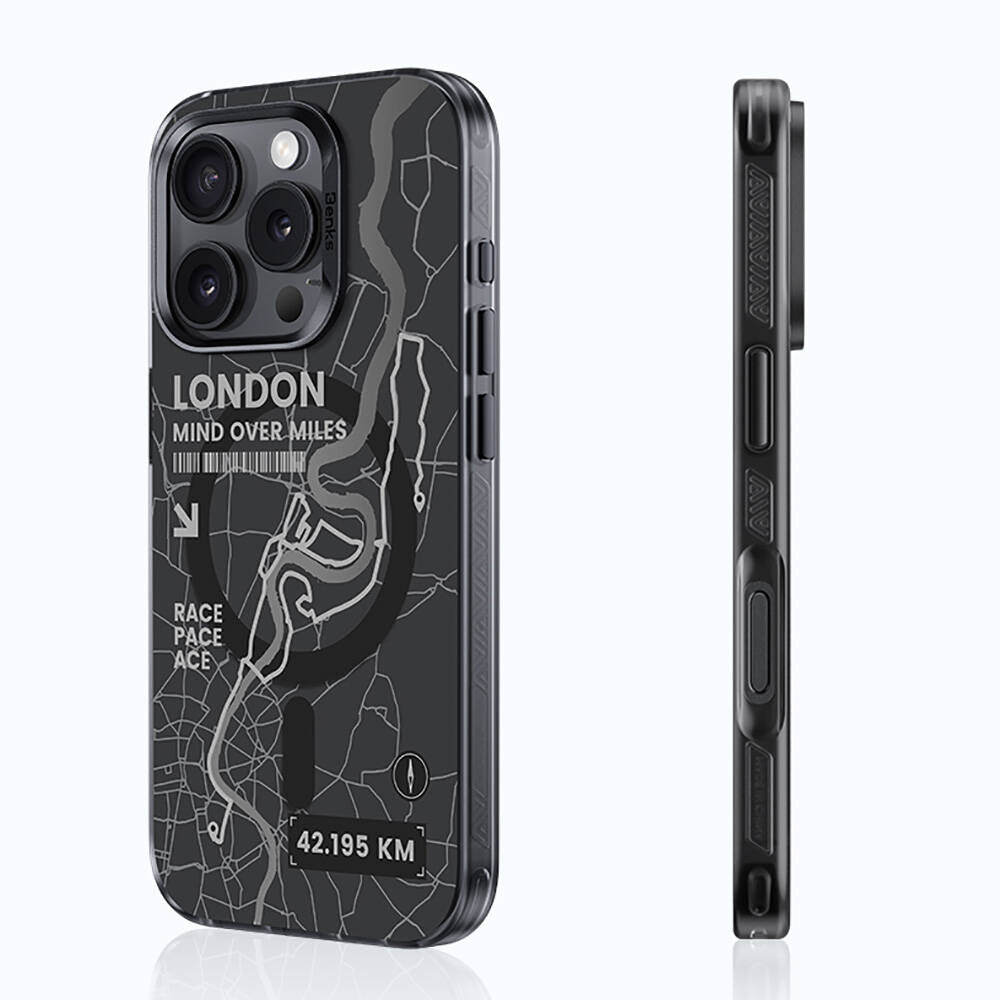 Apple iPhone 16 Pro Max Kılıf Magsafe Şarj Özellikli Benks City Serisi Kapak Mavi