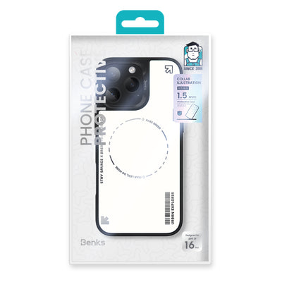 Apple iPhone 16 Pro Max Kılıf Magsafe Şarj Özellikli Benks Dynamic Basis Kapak Beyaz