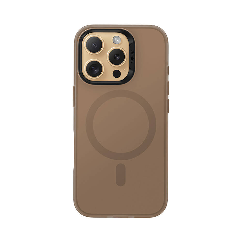 Apple iPhone 16 Pro Max Kılıf Magsafe Şarj Özellikli Benks Lucid Armor Kapak Gold