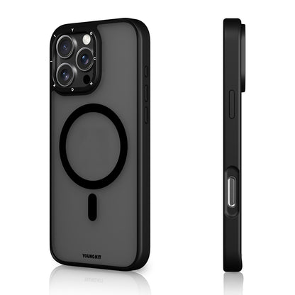 iPhone 16 Pro Max Kılıf M-safe Şarj Özellikli Cam Arka Yüzey TPU Youngkit Gemstone Serisi Kılıf