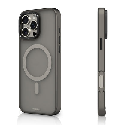 iPhone 16 Pro Max Kılıf M-safe Şarj Özellikli Cam Arka Yüzey TPU Youngkit Gemstone Serisi Kılıf