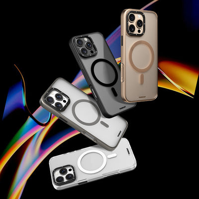 Apple iPhone 16 Pro Max Kılıf M-safe Şarj Özellikli Cam Arka Yüzey TPU Youngkit Gemstone Serisi Kapak Siyah