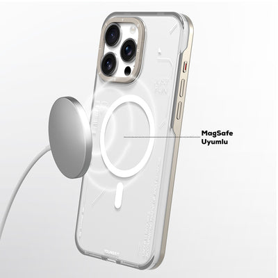 Apple iPhone 16 Pro Max Kılıf Magsafe Şarj Özellikli Çıkarılabilir Arka Yüzeyli Youngkit Mecha Kapak Siyah