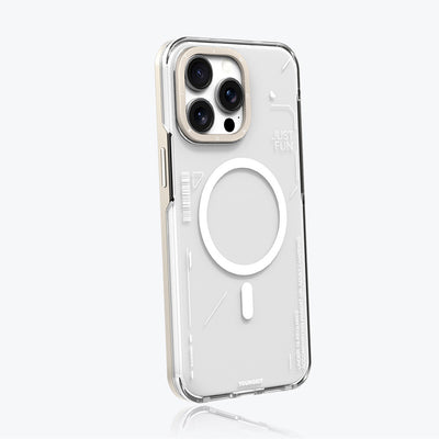 Apple iPhone 16 Pro Max Kılıf Magsafe Şarj Özellikli Çıkarılabilir Arka Yüzeyli Youngkit Mecha Kapak Desert Gold