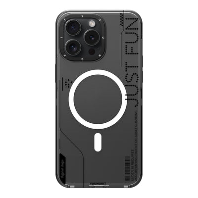 Apple iPhone 16 Pro Max Kılıf Magsafe Şarj Özellikli Çıkarılabilir Arka Yüzeyli Youngkit Mecha Kapak Siyah
