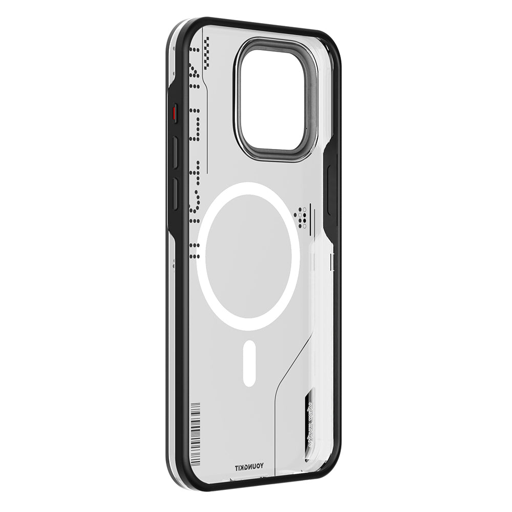 Apple iPhone 16 Pro Max Kılıf Magsafe Şarj Özellikli Çıkarılabilir Arka Yüzeyli Youngkit Mecha Kapak Siyah