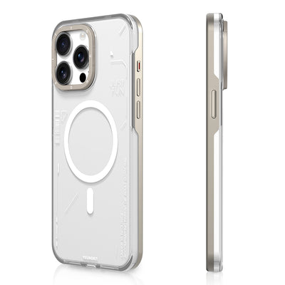 Apple iPhone 16 Pro Max Kılıf Magsafe Şarj Özellikli Çıkarılabilir Arka Yüzeyli Youngkit Mecha Kapak Desert Gold