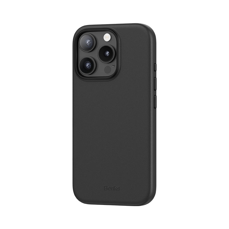 Apple iPhone 16 Pro Max Kılıf Magsafe Şarj Özellikli Çizilmeye Dayanıklı Benks VitaPro Serisi PU Deri Kapak Gri