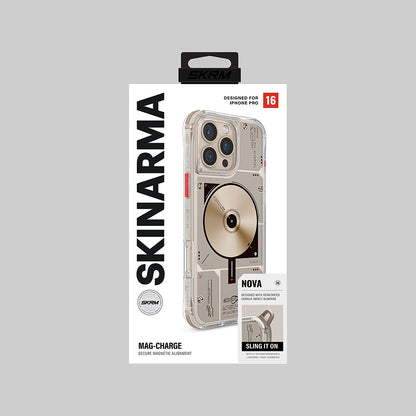 iPhone 16 Pro Max Kılıf M-safe Şarj Özellikli Disk Desenli Airbag Tasarımlı Skinarma Nova Kılıf