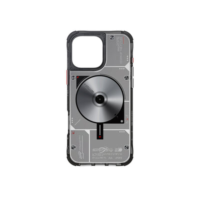 Apple iPhone 16 Pro Max Kılıf Magsafe Şarj Özellikli Disk Desenli Airbag Tasarımlı Skinarma Nova Kapak Siyah