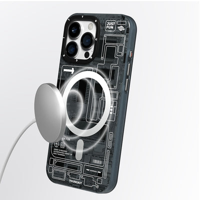 Apple iPhone 16 Pro Max Kılıf M-safe Şarj Özellikli Kamera Denetim Butonlu Youngkit Technology Serisi Kapak Mavi