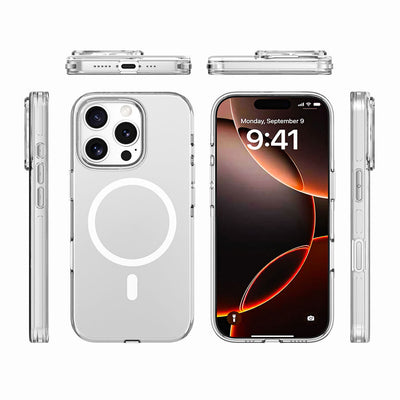 Apple iPhone 16 Pro Max Kılıf Magsafe Şarj Özellikli Kamera Korumalı Zore Kripto Kapak Şeffaf