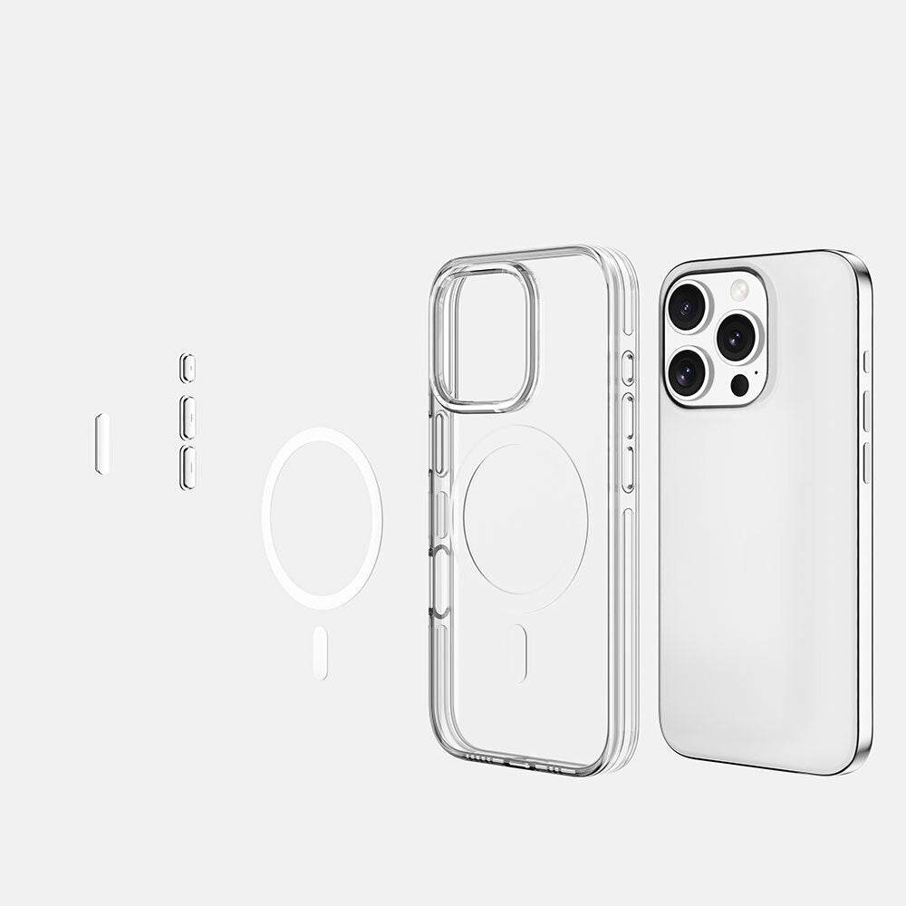 Apple iPhone 16 Pro Max Kılıf Magsafe Şarj Özellikli Kamera Korumalı Zore Kripto Kapak Şeffaf