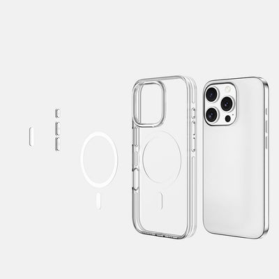 Apple iPhone 16 Pro Max Kılıf Magsafe Şarj Özellikli Kamera Korumalı Zore Kripto Kapak Şeffaf