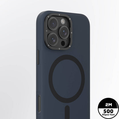 iPhone 16 Pro Max Kılıf M-safe Şarj Özellikli Kamera Standlı Youngkit Bitty Cream Kılıf