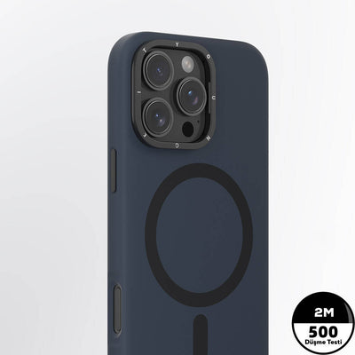 Apple iPhone 16 Pro Max Kılıf Magsafe Şarj Özellikli Kamera Standlı Youngkit Bitty Cream Kapak Siyah