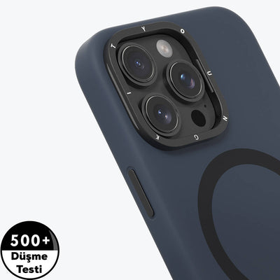 Apple iPhone 16 Pro Max Kılıf Magsafe Şarj Özellikli Kamera Standlı Youngkit Bitty Cream Kapak Siyah