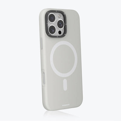 Apple iPhone 16 Pro Max Kılıf Magsafe Şarj Özellikli Kamera Standlı Youngkit Bitty Cream Kapak Siyah