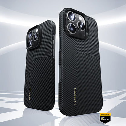 iPhone 16 Pro Max Kılıf Magsafe Şarj Özellikli Karbon Fiber Benks Yeni Seri Montage ArmorAir Kevlar Kılıf