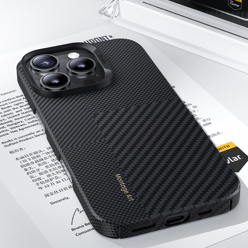 iPhone 16 Pro Max Kılıf Magsafe Şarj Özellikli Karbon Fiber Benks Yeni Seri Montage ArmorAir Kevlar Kılıf